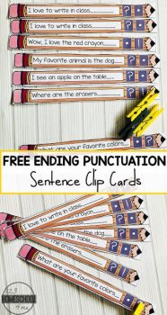 FREE Ending Punctuation Clip Cards