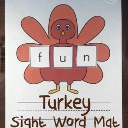 FREE Turkey Sight Word Mat Printable