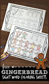 FREE Gingerbread Sight Words Coloring Sheets