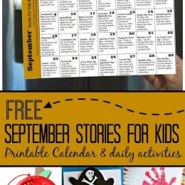 FREE September Stories for Kids Printable Calendar/Activities