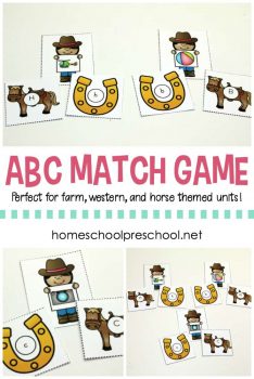 FREE Cowgirl ABC Match Game