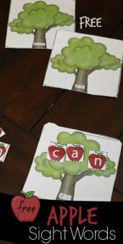 FREE Apple Tree Sight Words Activity