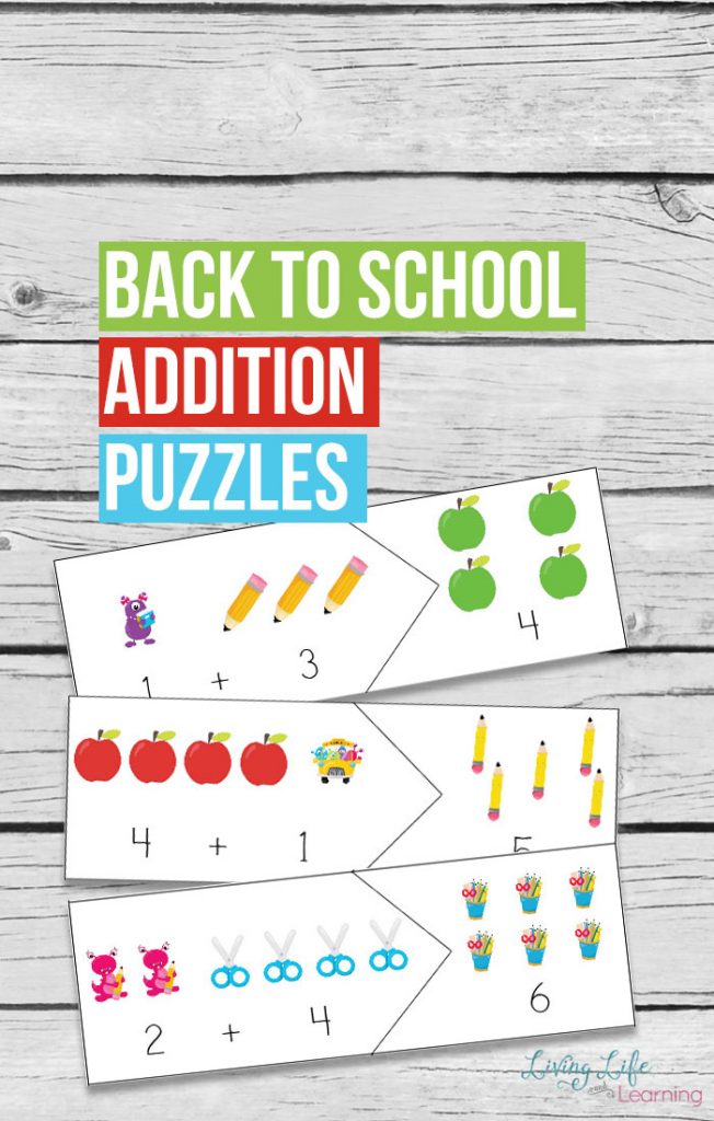 FREE Back to School Addition Puzzles (subscriber freebie)