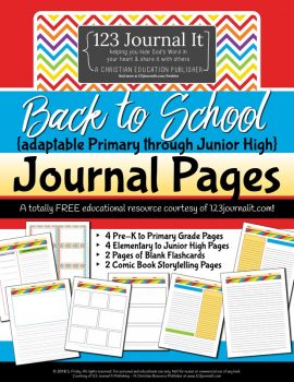 FREE Back to School Comic Book Style Journal Pages