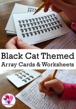 FREE Black Cat Array Cards with Matching Worksheets