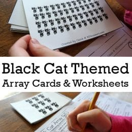 FREE Black Cat Array Cards with Matching Worksheets