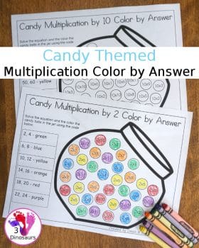 FREE Candy Multiplication Color by Answer Printables!