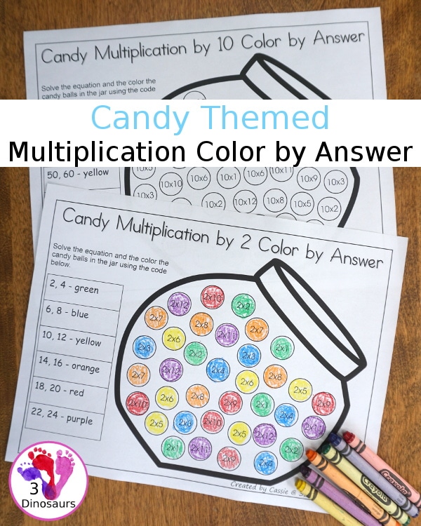FREE Candy Multiplication Color by Answer Printables! | Free Homeschool ...