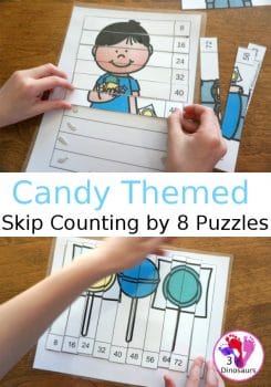 FREE Candy-Themed Skip Counting Puzzles