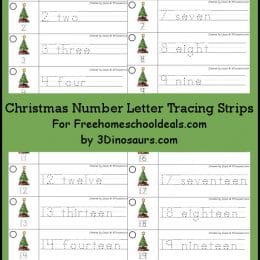 FREE Christmas Number Tracing Printable (Instant Download)