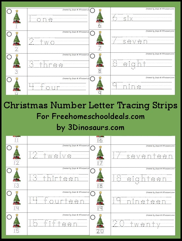 FREE Christmas Number Tracing Printable (Instant Download)