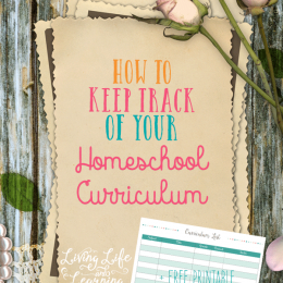 homeschool curriculum tracker