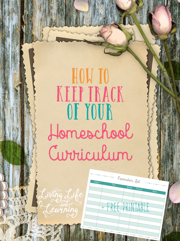 FREE Homeschool Curriculum Tracker