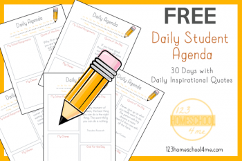 FREE Homeschool Student Daily Agenda