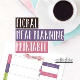 floral meal planning printable