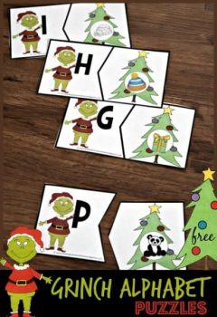 FREE Grinch Alphabet Puzzles