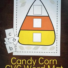 FREE Candy Corn CVC Word Mat + Alphabet Tiles