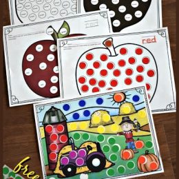 FREE Fall Color Sticker Worksheets