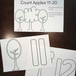 FREE Apple Tree Counting Coloring Book #11-20