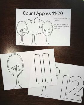 FREE Apple Tree Counting Coloring Book #11-20