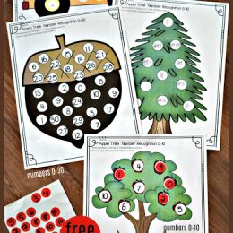 FREE Fall Numbers Sticker Worksheets