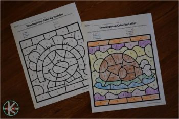 FREE Printable Thanksgiving Color by Number Sheets