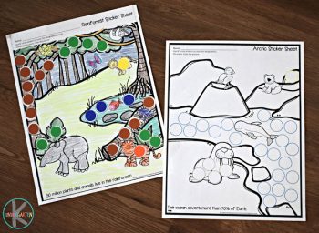 FREE Animal Habitats Sticker Worksheets