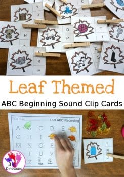 FREE Leaf-Themed Beginning Sounds Clip Cards