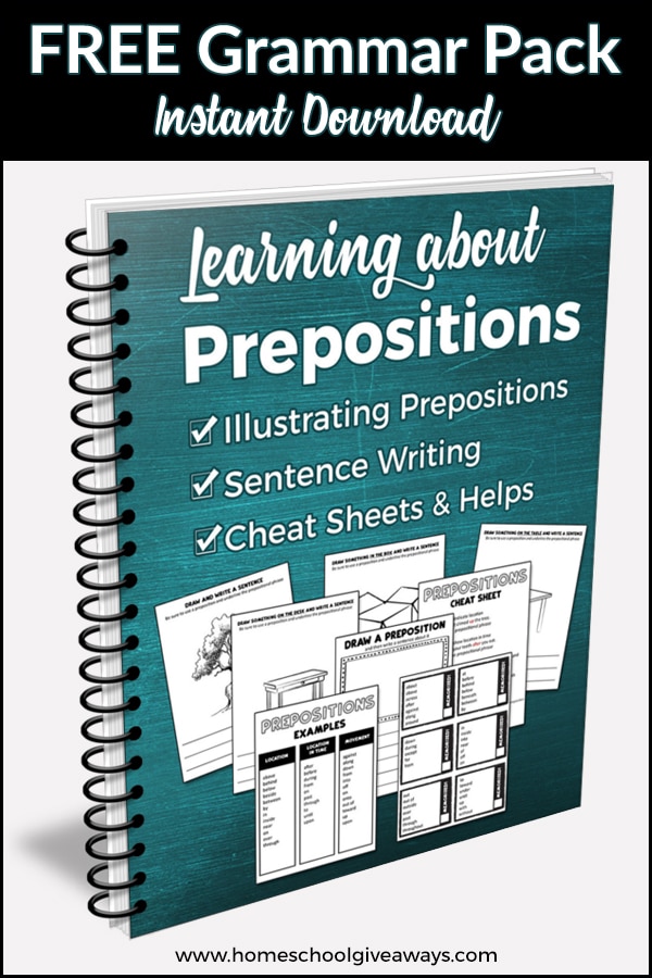 FREE Prepositions Grammar Pack