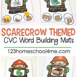 FREE Scarecrow CVC Word Building Mats