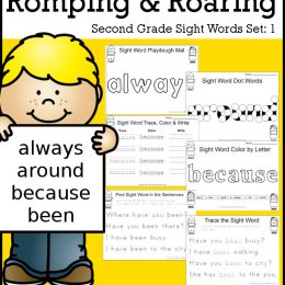 FREE Romping & Roaring 2nd Grade Sight Words Set 1 + more!