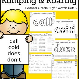 FREE Romping & Roaring 2nd Grade Sight Words Set 3