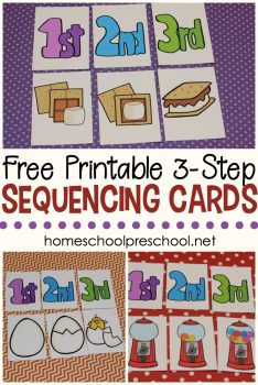 FREE 3 Step Sequencing Cards for Preschoolers