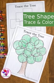 FREE Tree Shape Trace & Color Printables