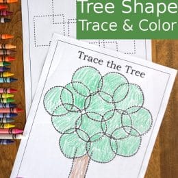 FREE Tree Shape Trace & Color Printables