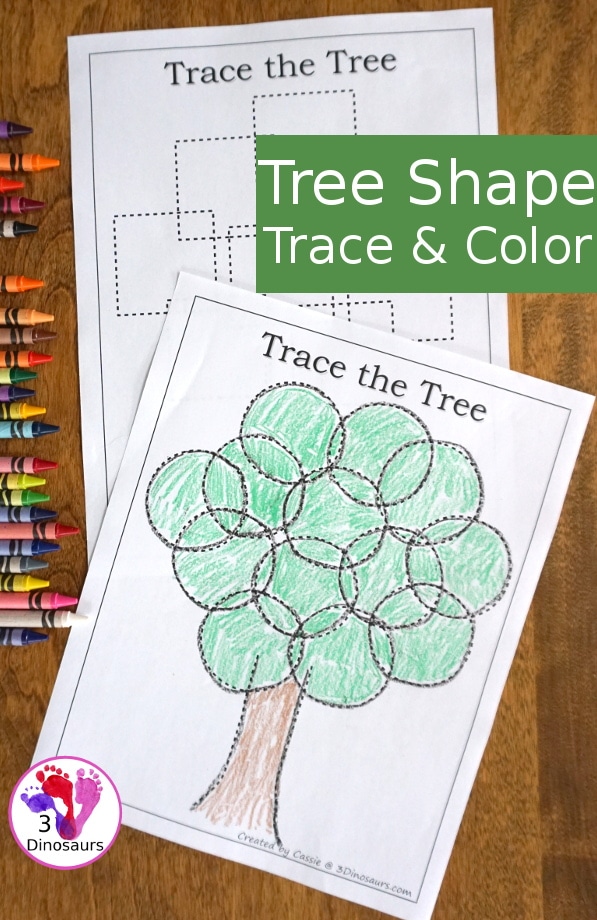 FREE Tree Shape Trace & Color Printables Free Homeschool Deals
