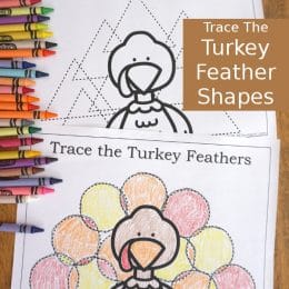 FREE Trace the Turkey Feather Shapes Printable