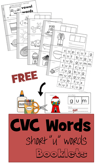 free short u cvc words printable booklet free homeschool deals c