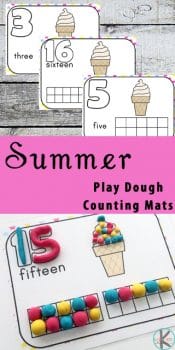 FREE Summer Playdough Counting Mats