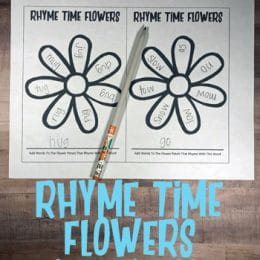 FREE Rhyme Time Flowers Printable