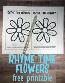 FREE Rhyme Time Flowers Printable