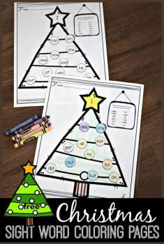 FREE Christmas Sight Words Coloring Sheets