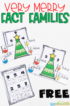 FREE Very Merry Fact Families Activity