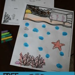 FREE Under the Sea Kindergarten Sight Words