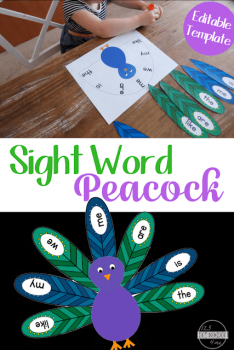 FREE Sight Word Peacock