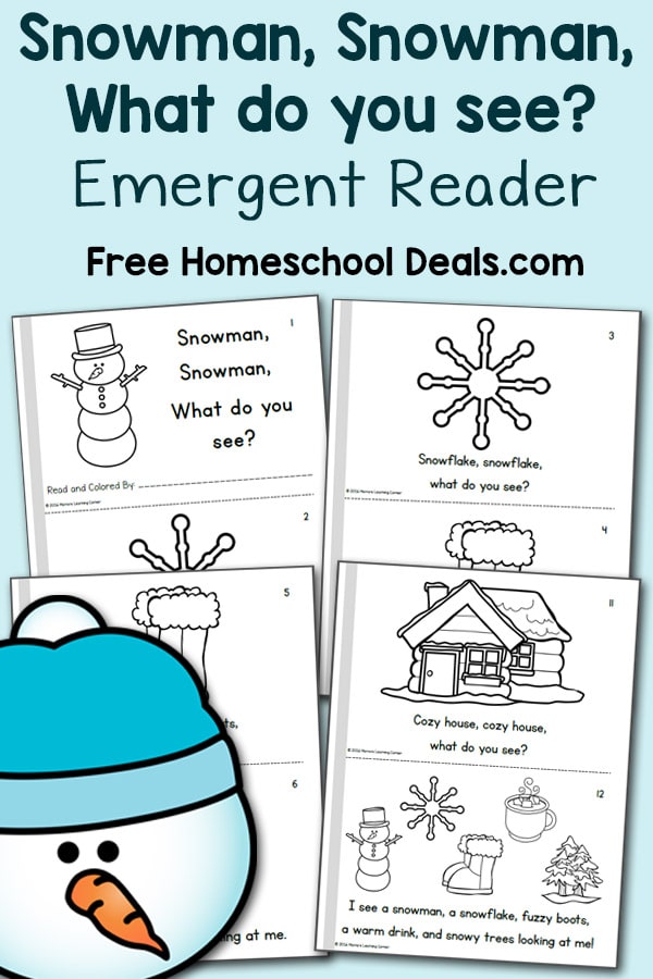 Snowman, snowman, what do you see? Free Emergent Reader