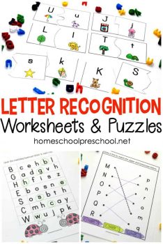 FREE Letter Recognition Alphabet Worksheets