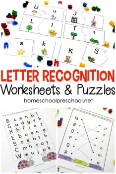 FREE Letter Recognition Alphabet Worksheets