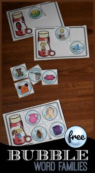 FREE Bubble Word Families Sorting Activity