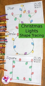 FREE Christmas Lights Shape Tracing Sheets